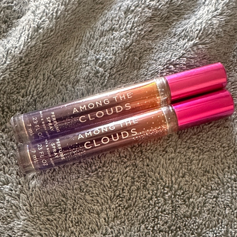 (2) Bath&Body Works Among the clouds Rollerball Perfume - Pink Cap